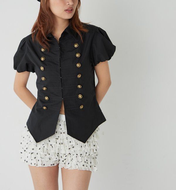  「ナポレオンパフスリブラウス」|シャツ・ブラウス|