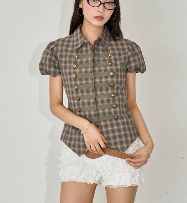  「ナポレオンパフスリブラウス」|シャツ・ブラウス|