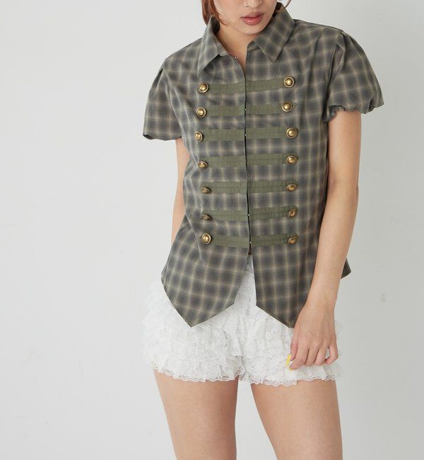  「ナポレオンパフスリブラウス」|シャツ・ブラウス|