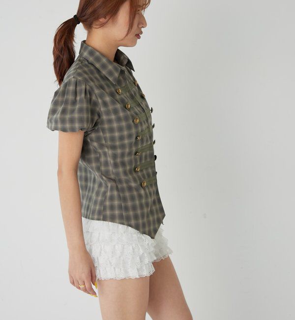  「ナポレオンパフスリブラウス」|シャツ・ブラウス|