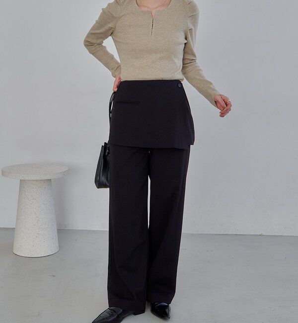  「【低身長サイズあり】ミニレイヤードパンツ」|チノ|