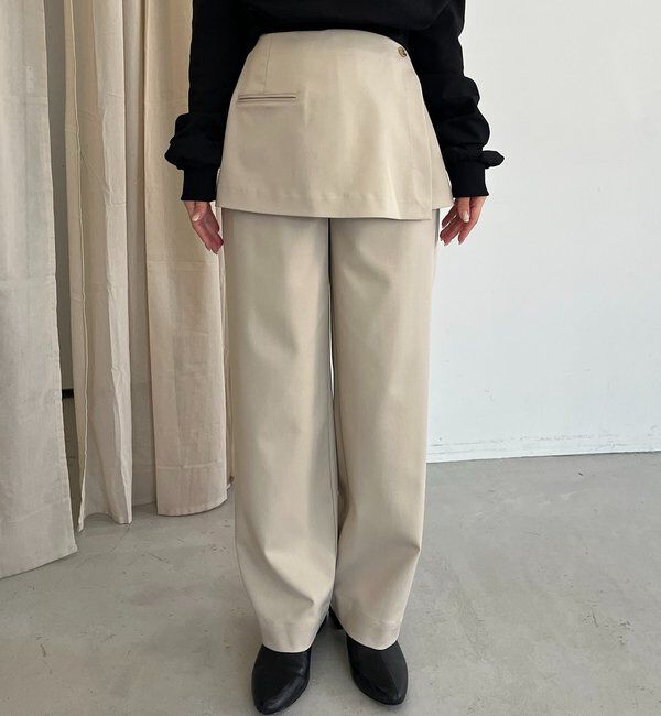  「【低身長サイズあり】ミニレイヤードパンツ」|チノ|