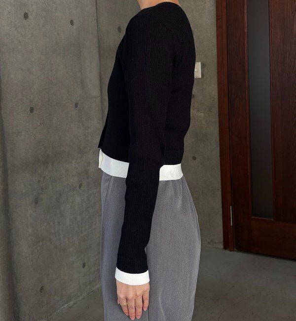  「バイカラーレイヤードカーディガン」|カーディガン|