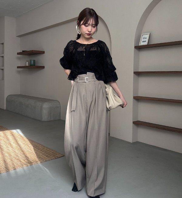  「【yuu企画】【サイズ展開あり】アシメウエストパンツ」|チノ|