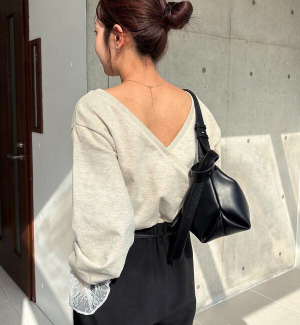  「【前後2WAY】カシュクール袖レーススウェット」|Tシャツ・カットソー|