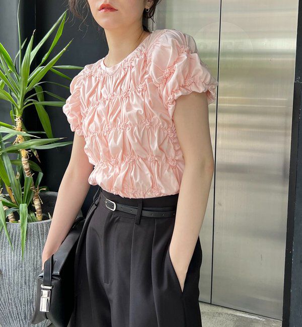  「【新色イエロー・チャコールグレー】シャーリングホイップＴ」|Tシャツ・カットソー|ピンク