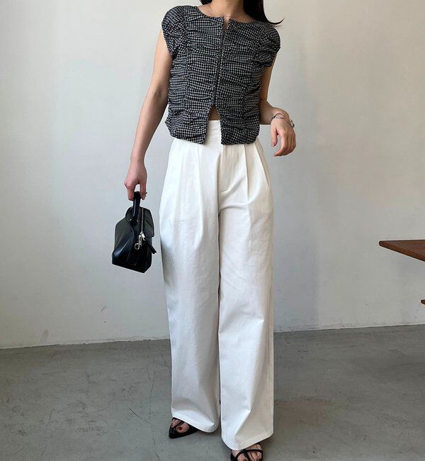  「【腰回りカバー/低身長サイズあり】2タックチノパン」|チノ|