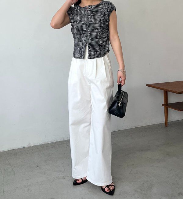  「【腰回りカバー/低身長サイズあり】2タックチノパン」|チノ|