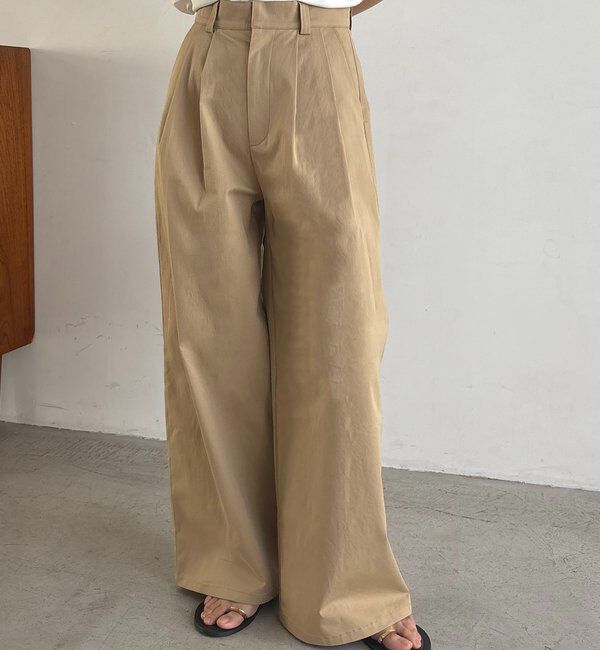  「【腰回りカバー/低身長サイズあり】2タックチノパン」|チノ|