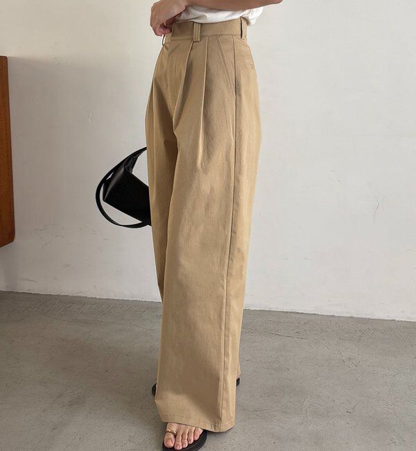  「【腰回りカバー/低身長サイズあり】2タックチノパン」|チノ|