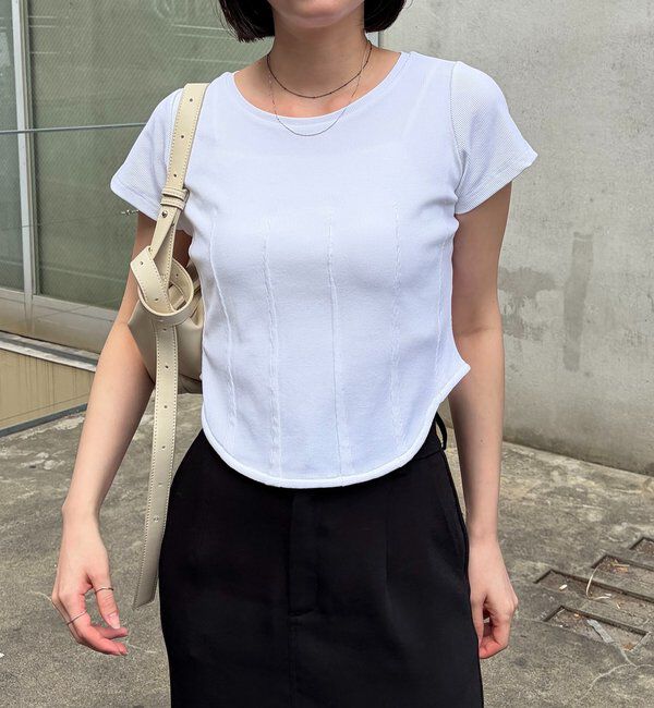  「【新色イエロー・ブラウン】コルセットT」|Tシャツ・カットソー|