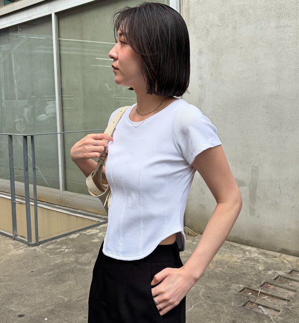  「【新色イエロー・ブラウン】コルセットT」|Tシャツ・カットソー|