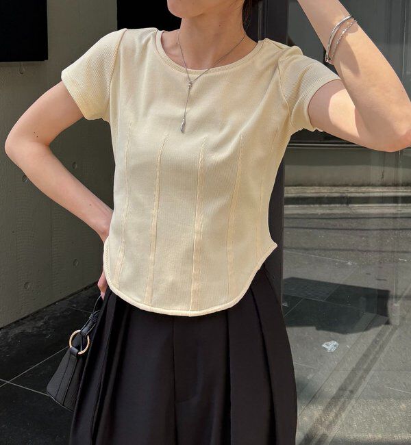  「【新色イエロー・ブラウン】コルセットT」|Tシャツ・カットソー|