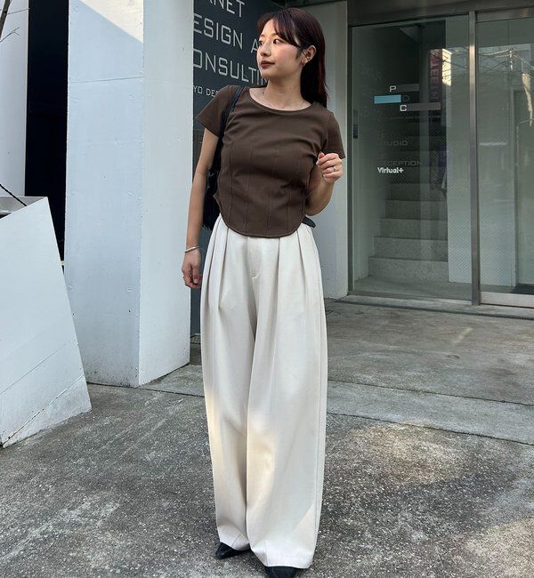  「【新色イエロー・ブラウン】コルセットT」|Tシャツ・カットソー|