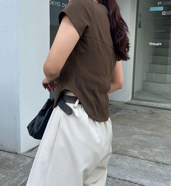  「【新色イエロー・ブラウン】コルセットT」|Tシャツ・カットソー|