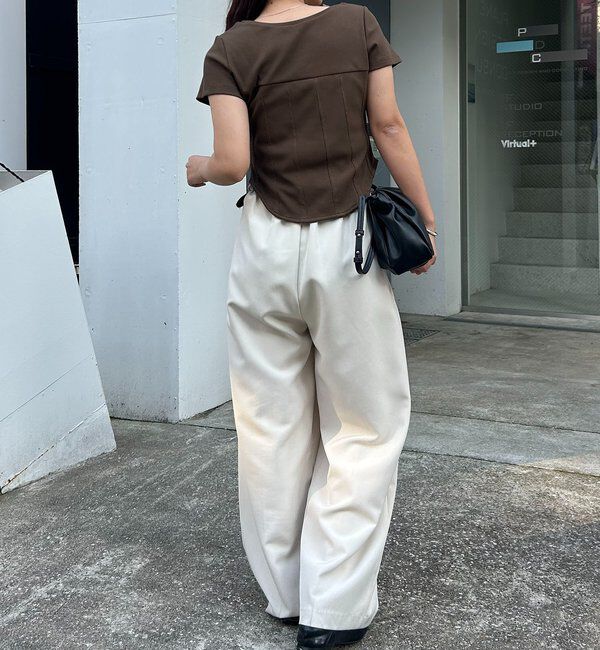  「【新色イエロー・ブラウン】コルセットT」|Tシャツ・カットソー|