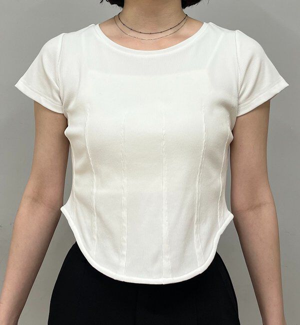  「【新色イエロー・ブラウン】コルセットT」|Tシャツ・カットソー|