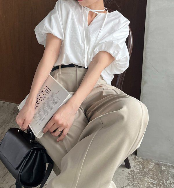  「【新色ピンク】バルーンリボンブラウス」|シャツ・ブラウス|