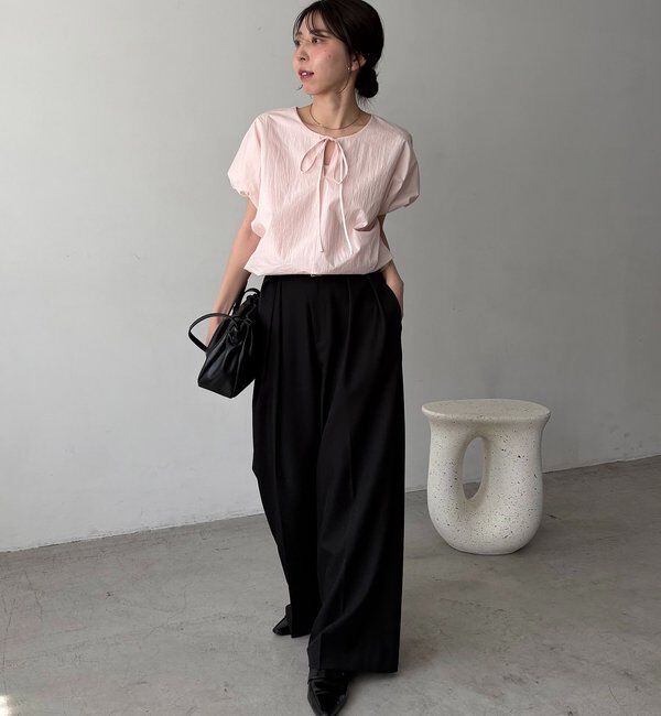  「【新色ピンク】バルーンリボンブラウス」|シャツ・ブラウス|