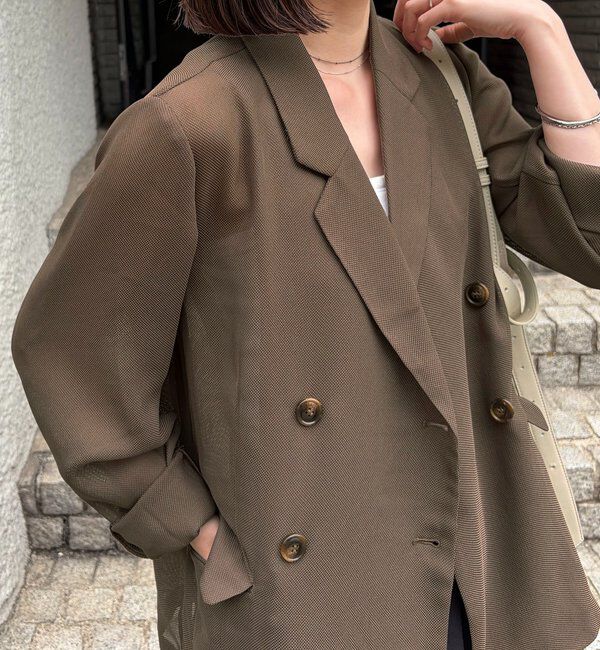  「【夏まで使える】シアーWジャケット」|テーラードジャケット|