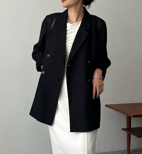  「【夏まで使える】シアーWジャケット」|テーラードジャケット|