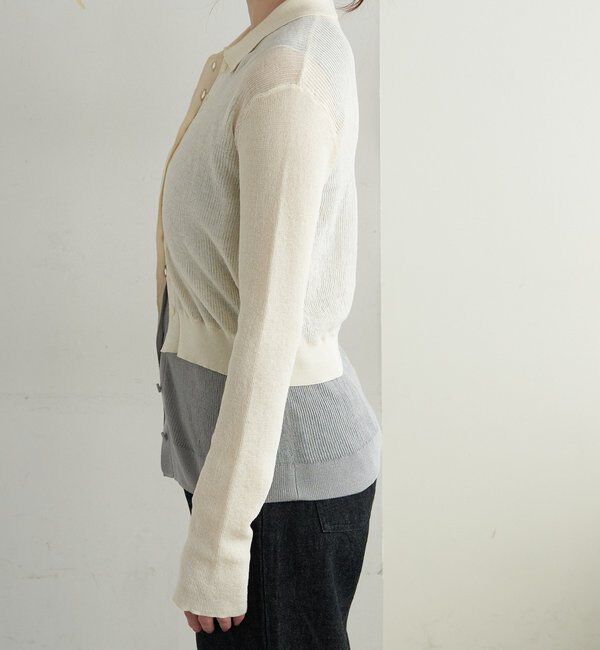  「シアー襟付きニット＆タンクSET」|カーディガン|