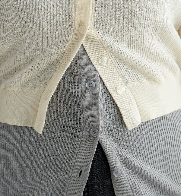  「シアー襟付きニット＆タンクSET」|カーディガン|