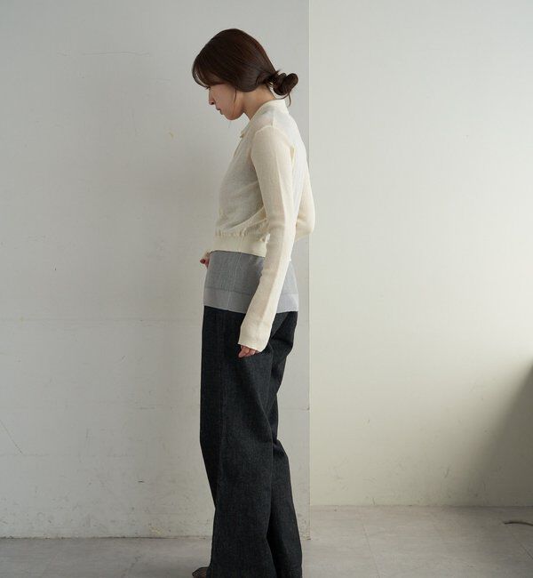  「シアー襟付きニット＆タンクSET」|カーディガン|