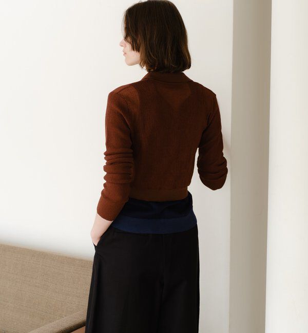  「シアー襟付きニット＆タンクSET」|カーディガン|