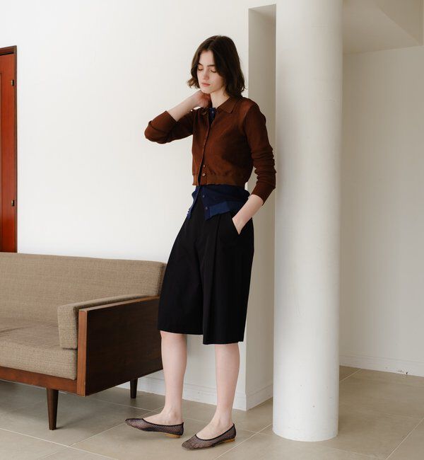  「シアー襟付きニット＆タンクSET」|カーディガン|