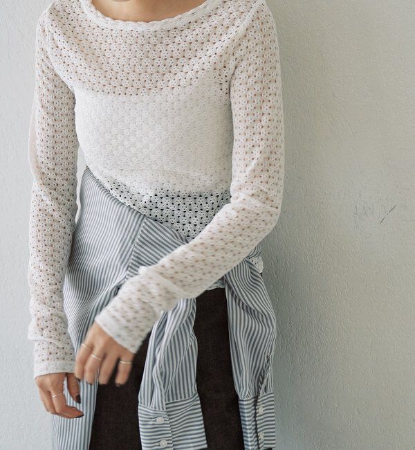 「レース編み2WAYトップス」|Tシャツ・カットソー|