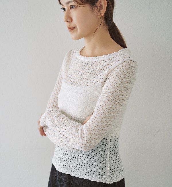  「レース編み2WAYトップス」|Tシャツ・カットソー|