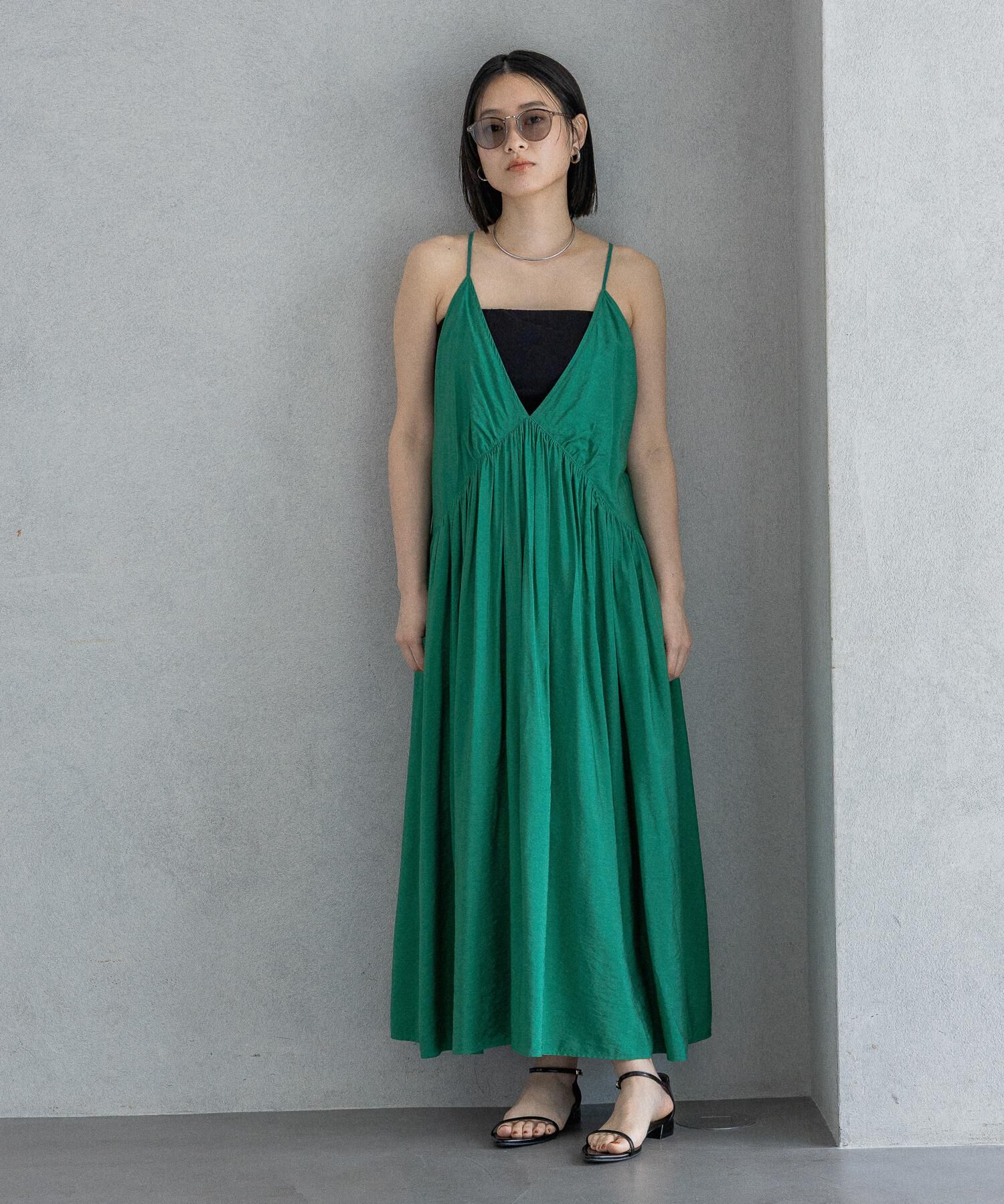 A part by 「ドットシシュウキャミワンピース」|ワンピース|グリーン