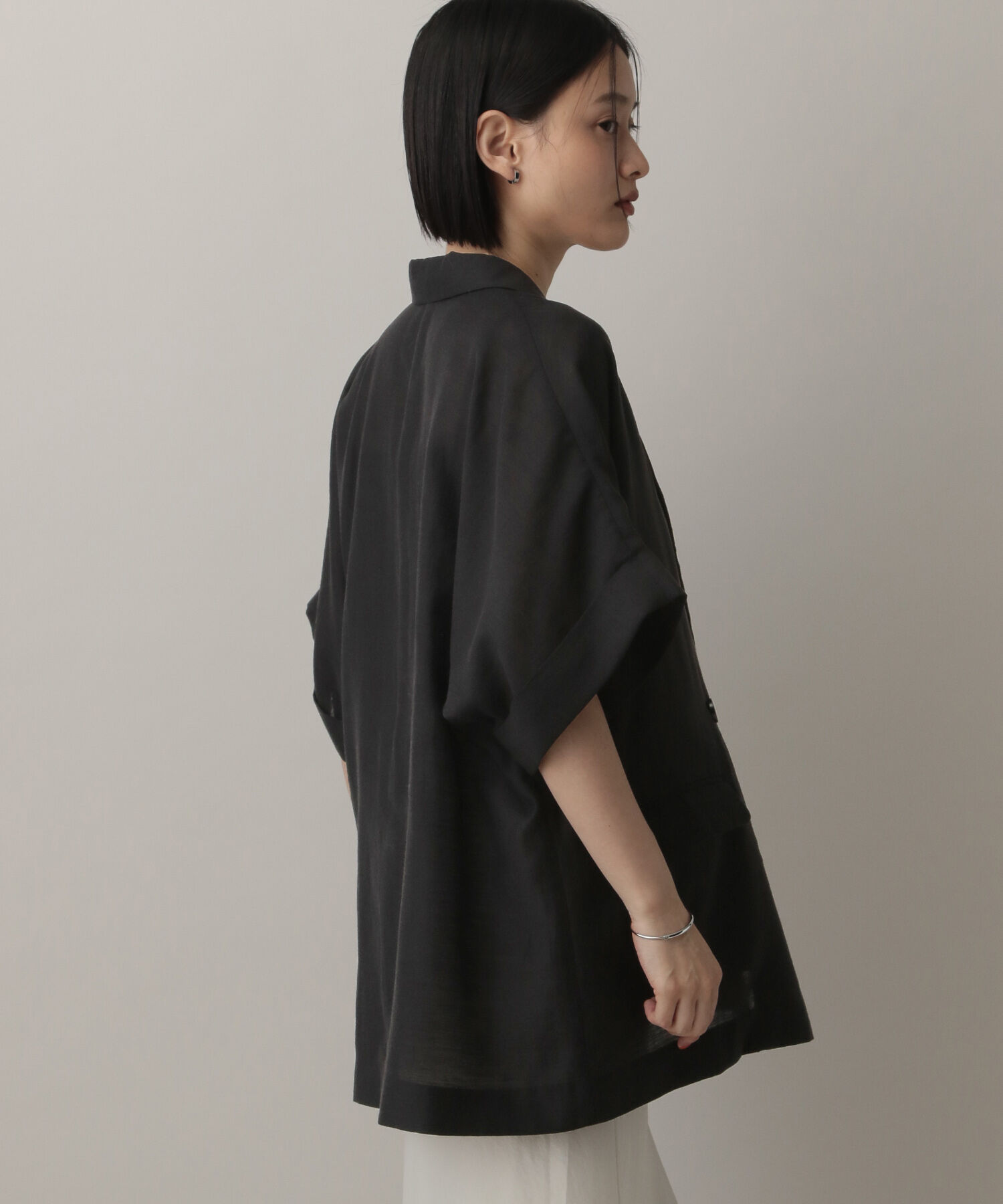A part by 「アセテートリネン半袖ジャケット」|テーラードジャケット|