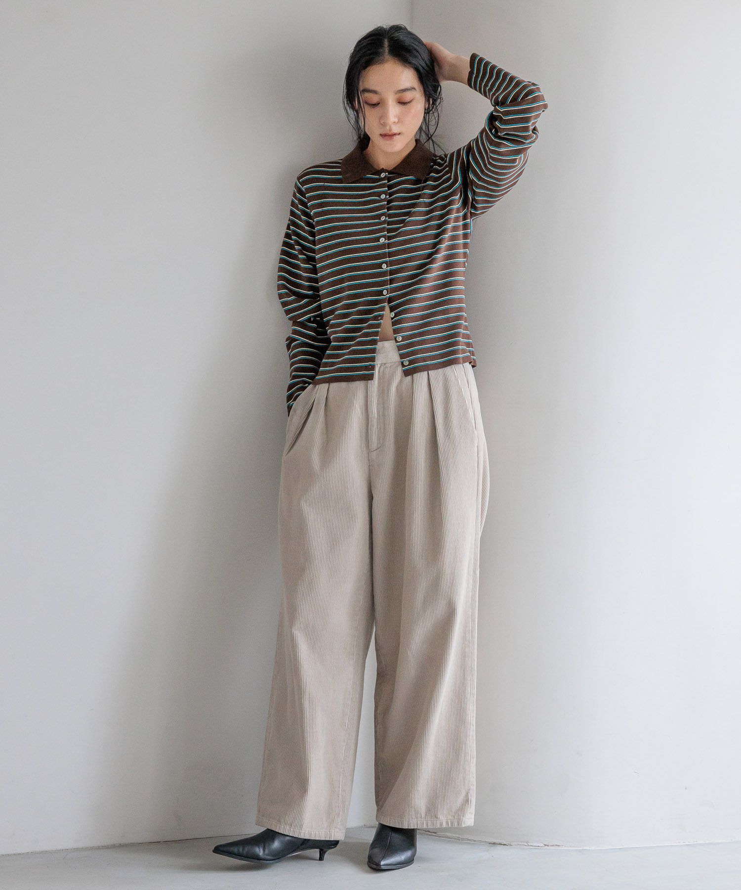 LOWRYS FARM「コーデュロイワイドパンツ」|チノ|