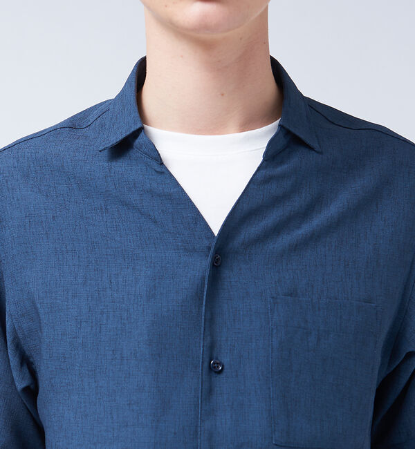 ABAHOUSE「リネンライク Vネック 半袖 シャツ」|シャツ・ブラウス|