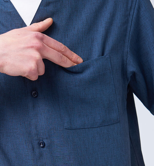 ABAHOUSE「リネンライク Vネック 半袖 シャツ」|シャツ・ブラウス|