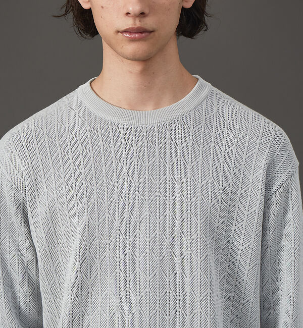 ABAHOUSE「幾何学 リンクス クルーネック プルオーバー ニット」|ニット・セーター|