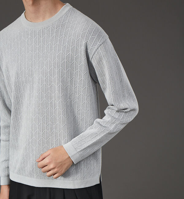 ABAHOUSE「幾何学 リンクス クルーネック プルオーバー ニット」|ニット・セーター|