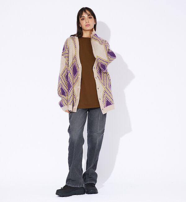 ABAHOUSE「【Revo.】モヘアライク オリエンタルパターン カーディガン-3805TH-3」|カーディガン|