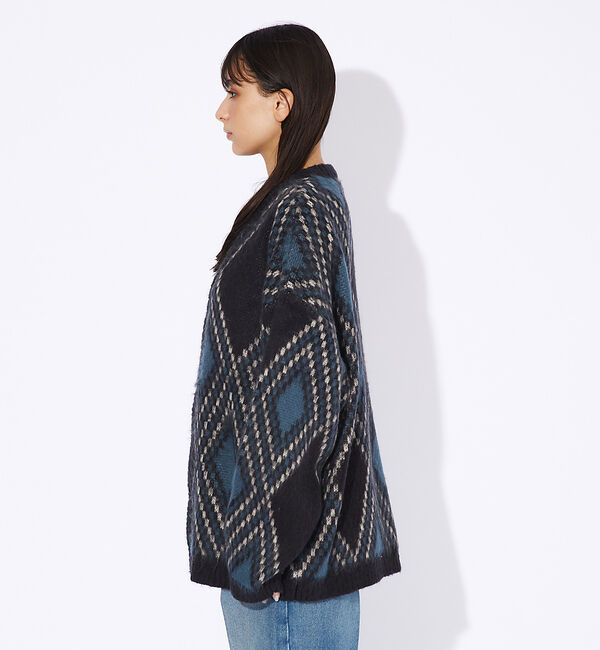 ABAHOUSE「【Revo.】モヘアライク オリエンタルパターン カーディガン-3805TH-3」|カーディガン|