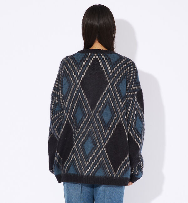 ABAHOUSE「【Revo.】モヘアライク オリエンタルパターン カーディガン-3805TH-3」|カーディガン|