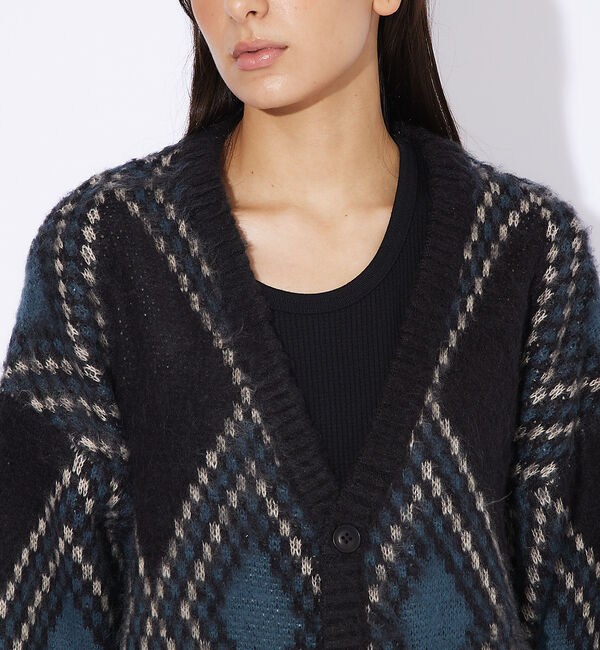 ABAHOUSE「【Revo.】モヘアライク オリエンタルパターン カーディガン-3805TH-3」|カーディガン|