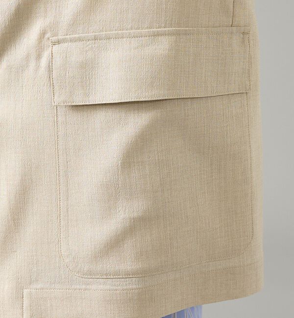 ABAHOUSE「カレンダー加工 リネンライク サマージャケット/ 軽量 ストレッチ【予約】」|ノーカラージャケット|