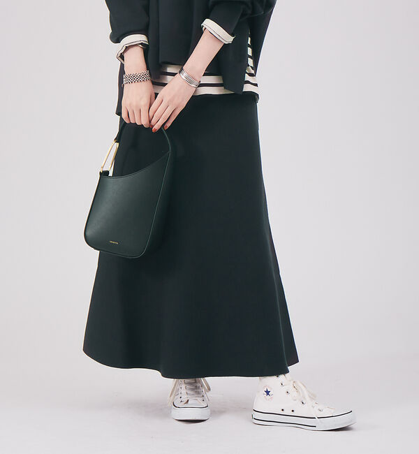 Rouge vif「【セットアップ対応】フレアニットスカート」|スカート|チャコールグレー