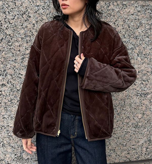 Rouge vif「リバーシブルパネトレーションファーキルトブルゾン」|ブルゾン・スタジャン|