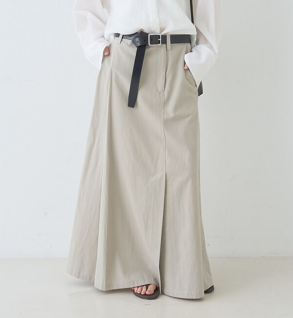 Rouge vif「サイドタックフレアロングスカート」|スカート|ベージュ