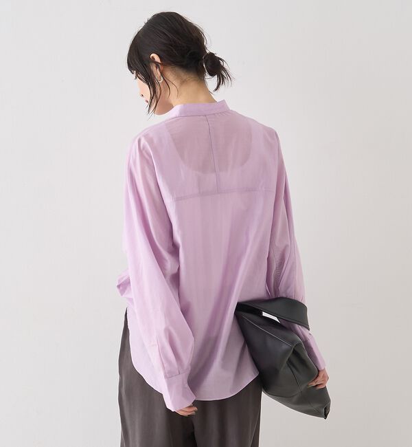 Rouge vif「シアースタンドネックシャツ/バンドカラーシャツ」|シャツ・ブラウス|