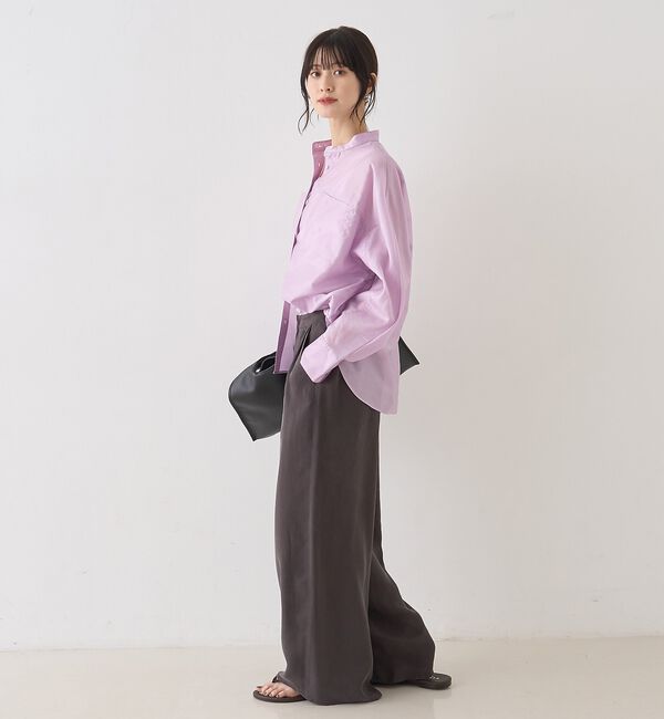 Rouge vif「シアースタンドネックシャツ/バンドカラーシャツ」|シャツ・ブラウス|