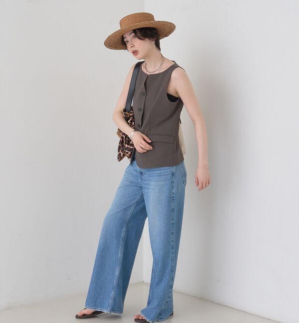 Rouge vif「【セットアップ対応】リネン混ジレ/ベスト」|ベスト・ジレ|